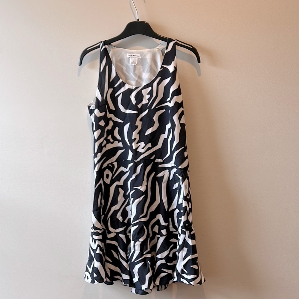 Club Monaco Black and White Sleeveless Mini Dress